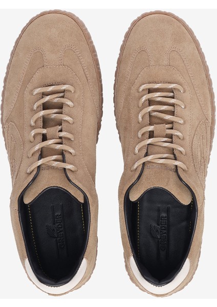 Erkek Vizon Hakiki Deri Sneaker Ayakkabı 5K1SA18485