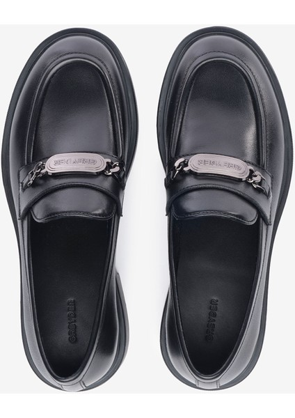 Kadın Siyah Hakiki Deri Loafer Ayakkabı 5K2CA35310