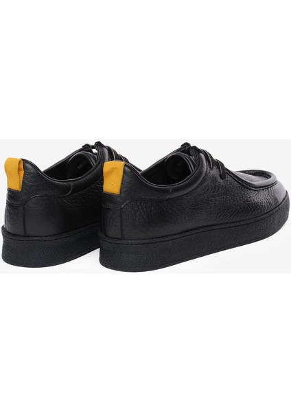 Erkek Siyah Hakiki Deri Ayakkabı 5K1UA18521