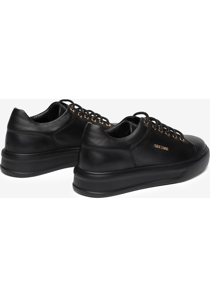 Kadın Siyah Hakiki Deri Sneaker Ayakkabı 5K2UA35320