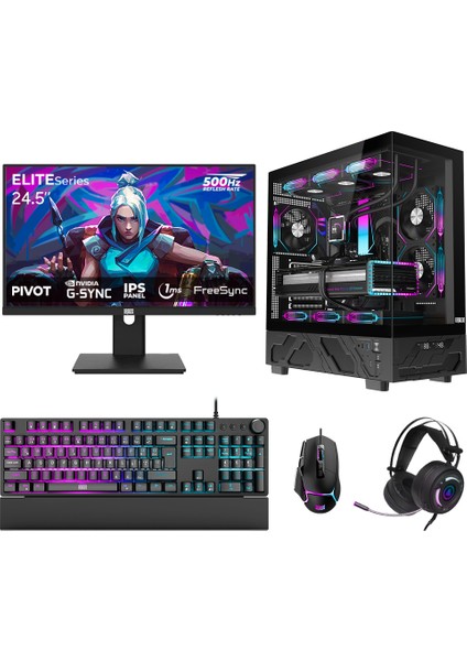 DRX7745 Ryzen 5 7600 32GB Ddr5 1tb Nvme 16GB RTX5060TI 24.5 Inç 500Hz 1ms Oyuncu Hazır Sistem