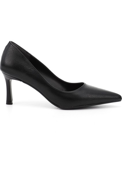 Kadın Siyah Sivri Burun Ince Topuklu Stiletto
