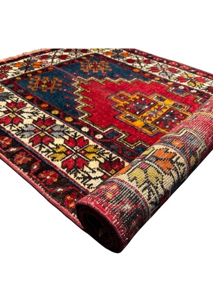El Dokuma Vintage Eskitme Ortaköy Halısı 95X180 Patchwork Halı indirimleri