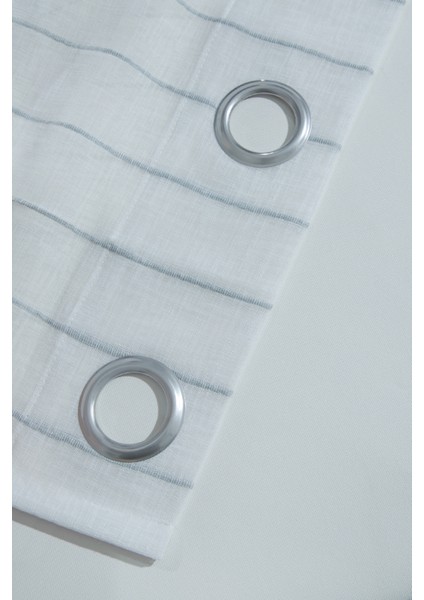 Louison Halkalı Tül Perde Gri Çizgili 140X280 modelleri