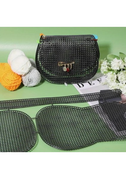 Plastik Çanta Kanvası, Cüzdan Kanvası, El Yapımı Çanta Handmade Çanta 42X16,5 Siyah