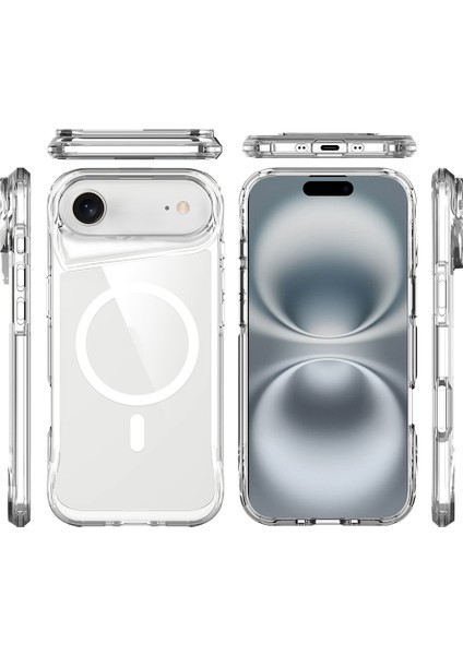 iPhone 17 Air Kılıf Zore M-Safe Şarj Özellikli T-Max M-Safe Kapak - Şeffaf modelleri