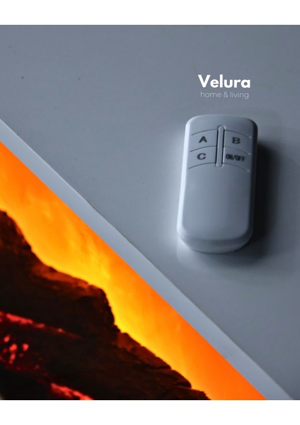 Şömineli Tv Ünitesi - Bluetooth Fonksiyonlu, Kumandalı Şömineli Sehpa Ünite - Beyaz fırsatları