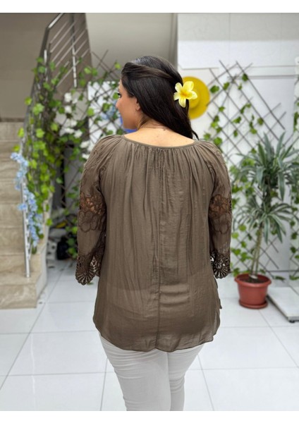 NC20428 Italyan Klasik Ipek Bluz Kahve fiyatları