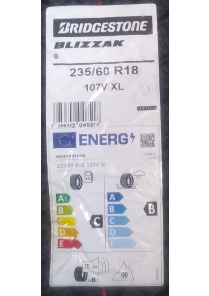 235/60 R18 107V Xl Blizzak 6 Suv Kış Lastiği (Üretim Yılı: 2025 ) fiyatları