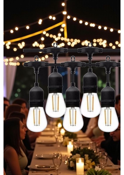 Açık Alan Aydındaltma Işığı E27 5 Duylu Uzatılabilir 5 mt Sarmaşık