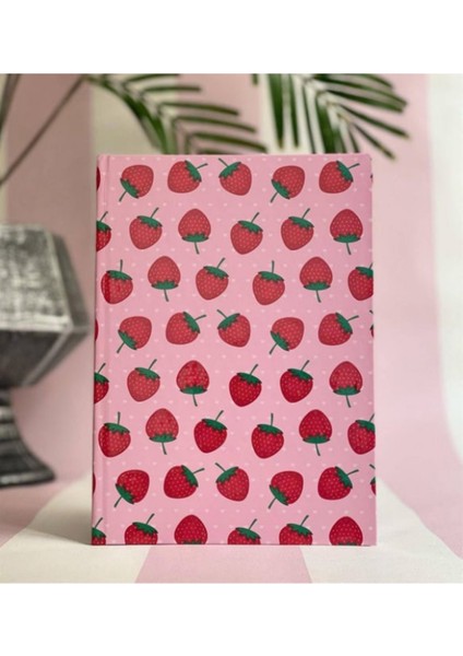Çilek Temalı Planner Kartın Kapak Defter