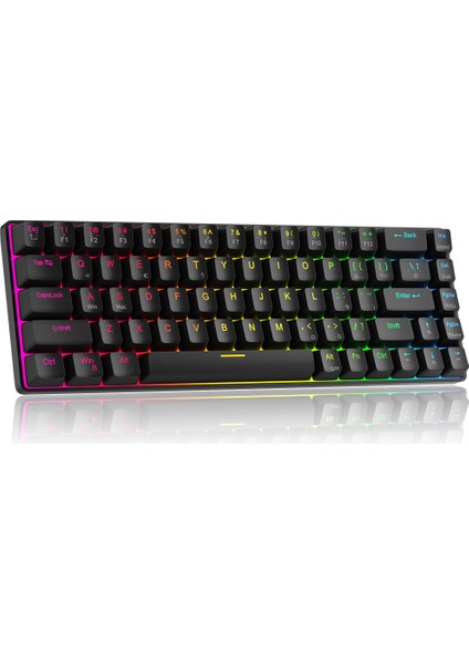 Mk-Box 68 Tuş Rgb Hot-Swap Manyetik Kablolu Türkçe Q Siyah Gaming Klavye