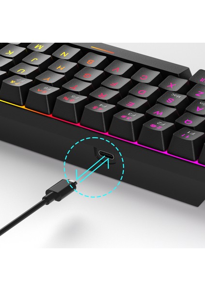 Mk-Box 68 Tuş Rgb Hot-Swap Manyetik Kablolu Türkçe Q Siyah Gaming Klavye fırsatları