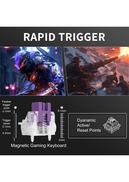 Mk-Box 68 Tuş Rgb Hot-Swap Manyetik Kablolu Türkçe Q Siyah Gaming Klavye