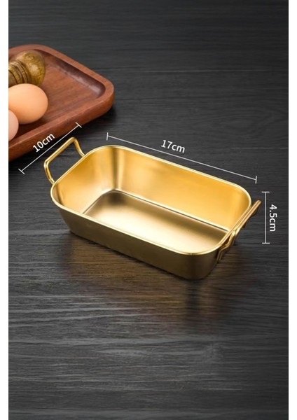 Gold Paslanmaz Çelik Dikdörtgen Sunum Tavası – Kulplu Servis Kabı Sosluk 17 cm modelleri