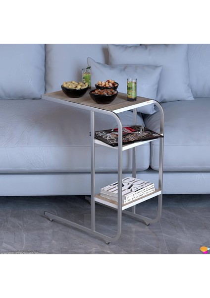 C Yan Sehpa Dar Boy Tekerlekli Çalışma, Atıştırmalık, Yemek, Laptop Sehpası Cordoba indirimleri