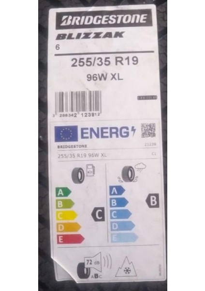 255/35 R19 96W Xl Blizzak 6 Oto Kış Lastiği (Üretim Yılı: 2025 ) fiyatları