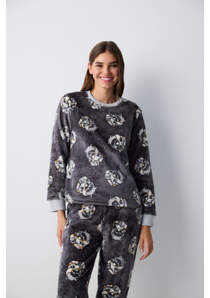 Sleepy Mood Gri Pantolon Pijama Takımı