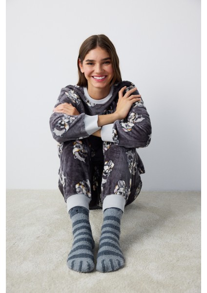 Sleepy Mood Gri Pantolon Pijama Takımı