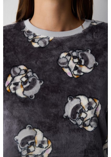 Sleepy Mood Gri Pantolon Pijama Takımı