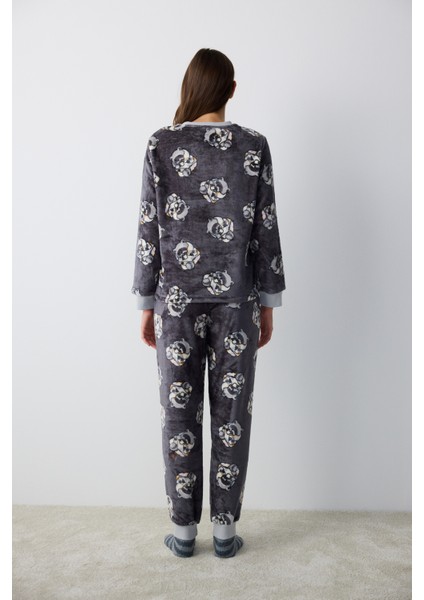 Sleepy Mood Gri Pantolon Pijama Takımı