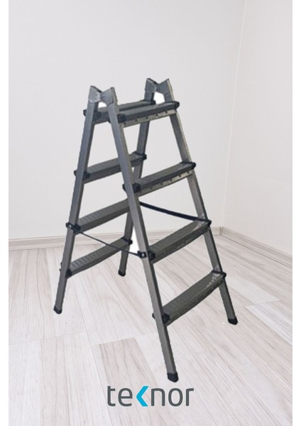Çift Taraflı Dayanıklı 4+4 Metal Basamaklı Merdiven
