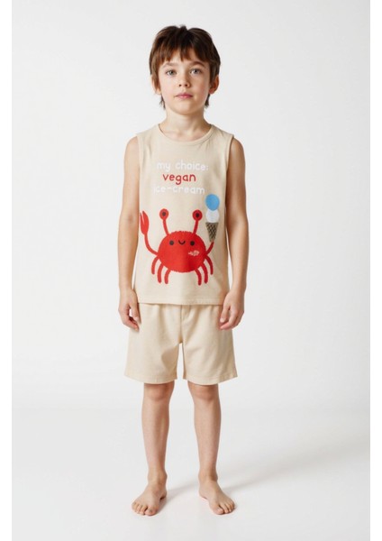 Erkek Çocuk Vegan Ice Cream Pamuklu 2li Pijama Takımı