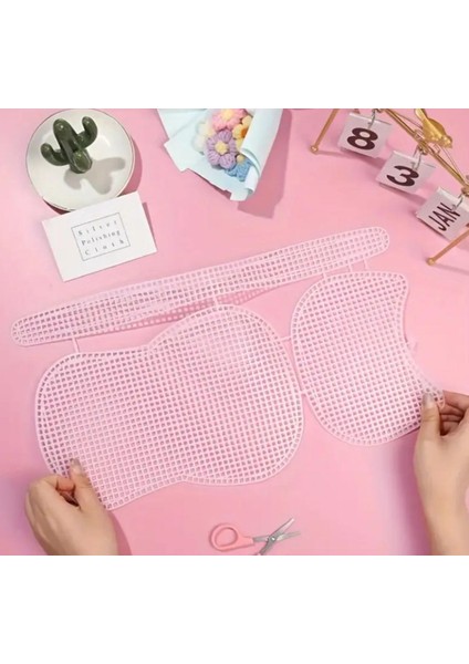 Plastik Çanta Kanvası, Cüzdan Kanvası, El Yapımı Çanta Handmade Çanta 42X16,5 Beyaz