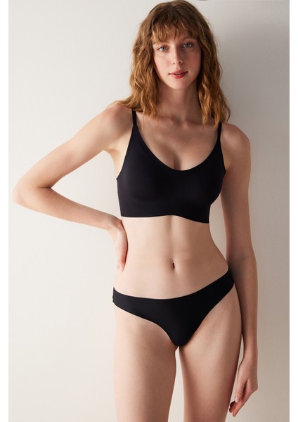 #izbırakmaz Siyah Invisible Balensiz Dikişsiz Bralet