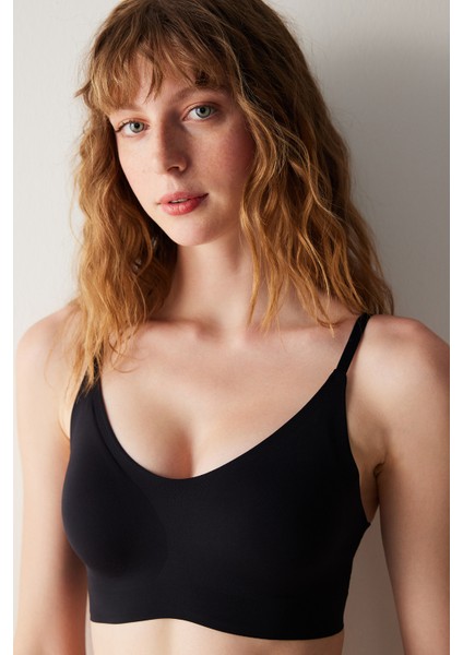#izbırakmaz Siyah Invisible Balensiz Dikişsiz Bralet