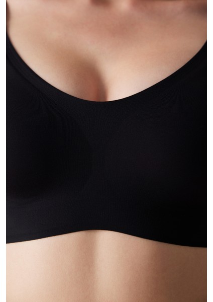#izbırakmaz Siyah Invisible Balensiz Dikişsiz Bralet
