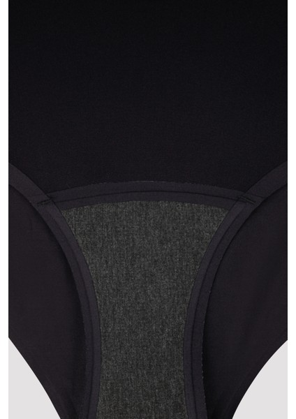 Siyah Yüksek Bel Regl Gece Külodu