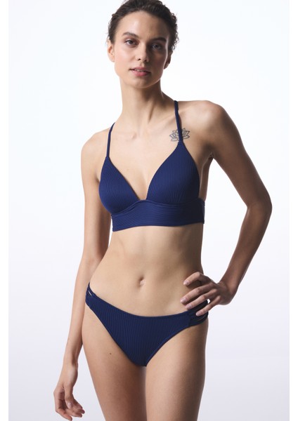 Lacivert Denver Push Up Bikini Üstü