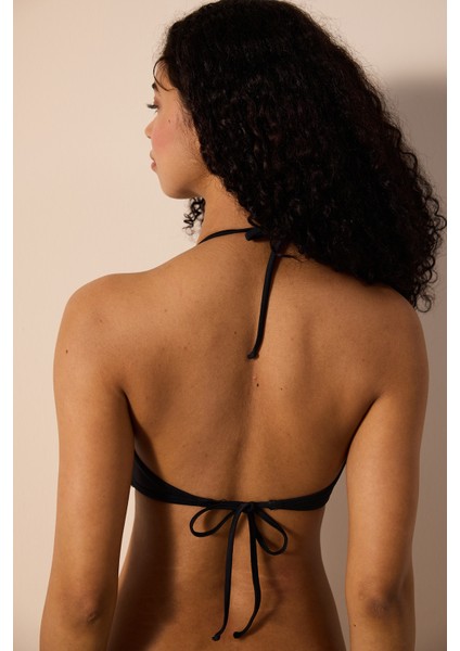Basic Reverse Siyah V Bikini Üstü