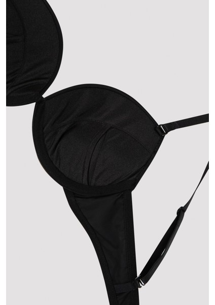 Siyah Wowbra Destekli Push Up Sütyen