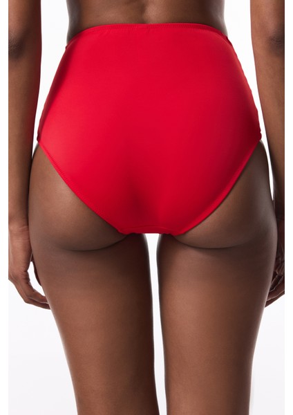 Kırmızı High Fashion Yüksek Bel Bikini Altı