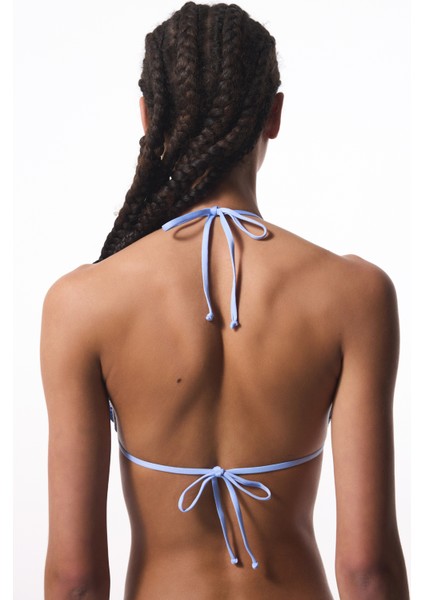 Amaya Çizgili Üçgen Bikini Üstü