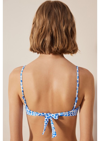 Drip Straplez Dokulu Çok Renkli Bikini Üstü