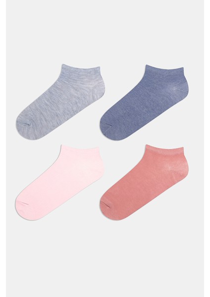 Basic 4 lü Pembe Patik Çorap