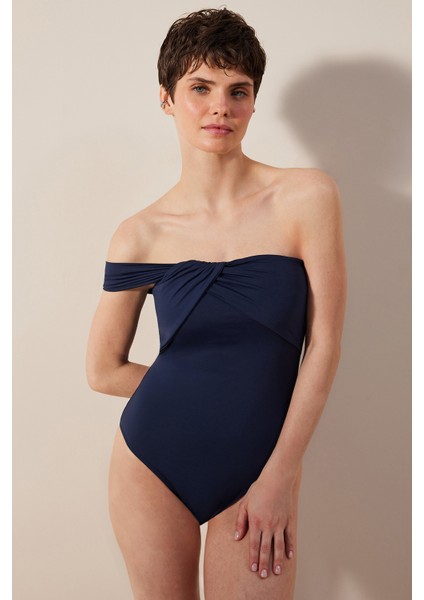 Shell Tek Omuzlu Lacivert Mayo