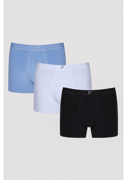 Erkek Pamuklu Blueish 3lü Boxer