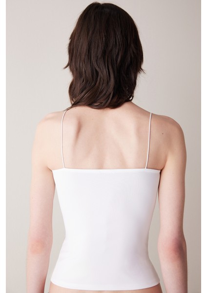 İnce Askılı Beyaz New Cami Atlet