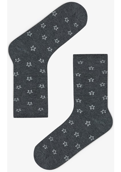 Dot Star 5li Gri Çok Renkli Soket Çorap