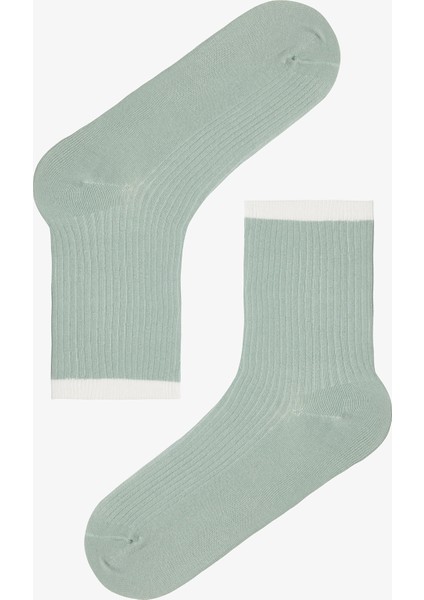 Ribbed 5li Gri Çok Renkli Soket Çorap