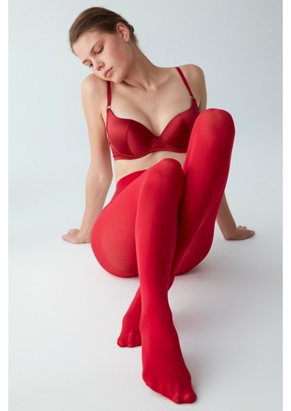 Mikro 40 Kırmzı Külotlu Çorap-Pentilicious