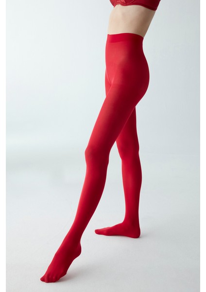 Mikro 40 Kırmzı Külotlu Çorap-Pentilicious