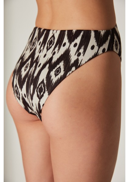 Siyah Beyaz Boyundan Bağlamalı Olivia Monokini Mayokini-Özgür Masur Koleksiyonu