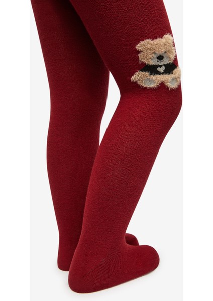 Pretty Teddy Bear Bordo Külotlu Çorap indirimleri