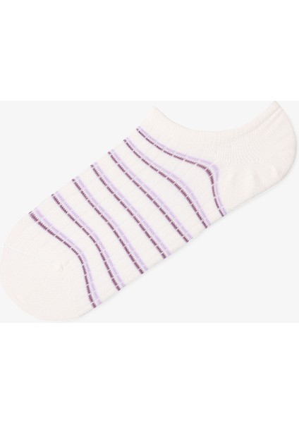 3 Çift Pamuklu Çizgili Sneaker Çorap