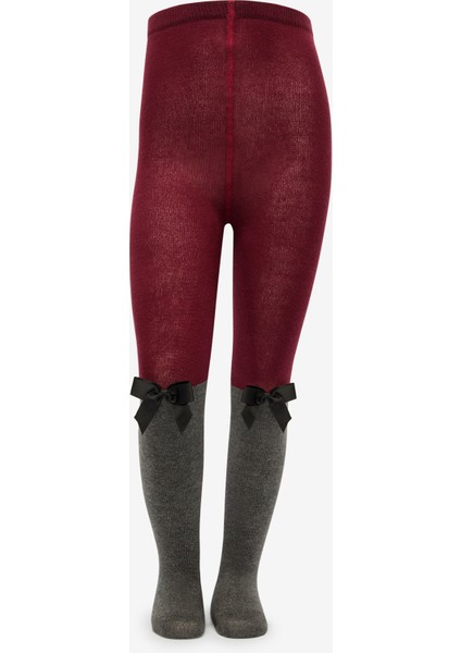 Pretty Ribbon Bordo Külotlu Çorap